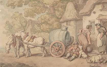 水车`The water wagon (ca. 1780–1825) by Thomas Rowlandson