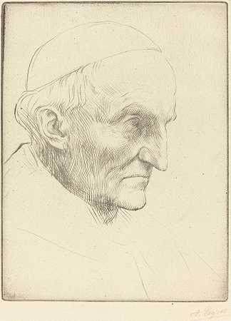 曼宁枢机主教，第三盘`Cardinal Manning, 3rd plate by Alphonse Legros