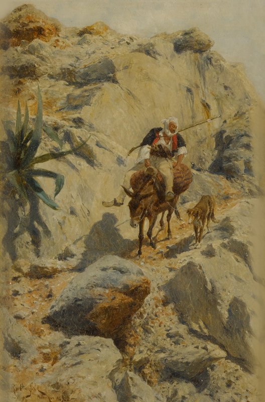 沙漠骑士和他的忠实伙伴`Desert Rider and his Faithful Companion (1888) by Rudolf Otto Ottenfeld
