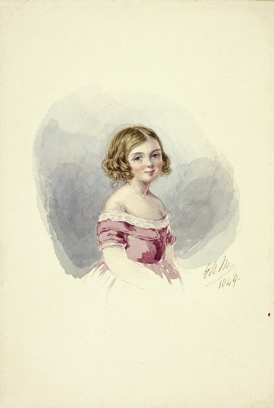 少女画像`Portrait of a Young Girl (1849) by Elizabeth Murray