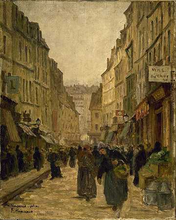 莫夫塔德街`La rue Mouffetard (1905) by Fernand Maillaud