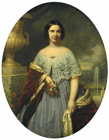 露西·塔潘·鲍恩（亨利·C·鲍恩夫人）`Lucy Tappan Bowen (Mrs. Henry C. Bowen) (1859) by Francis Bicknell Carpenter