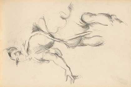 鲁本斯寓言人物法兰西研究;两位公主的交换`Study of the Allegorical Figure France in Rubens The Exchange of the Two Princesses (1882~1885) by Paul Cézanne