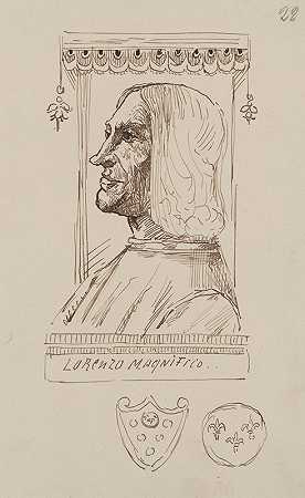 洛伦佐·德的肖像美第奇`Portrait of Lorenzo de Medici (1887) by Stanisław Wyspiański