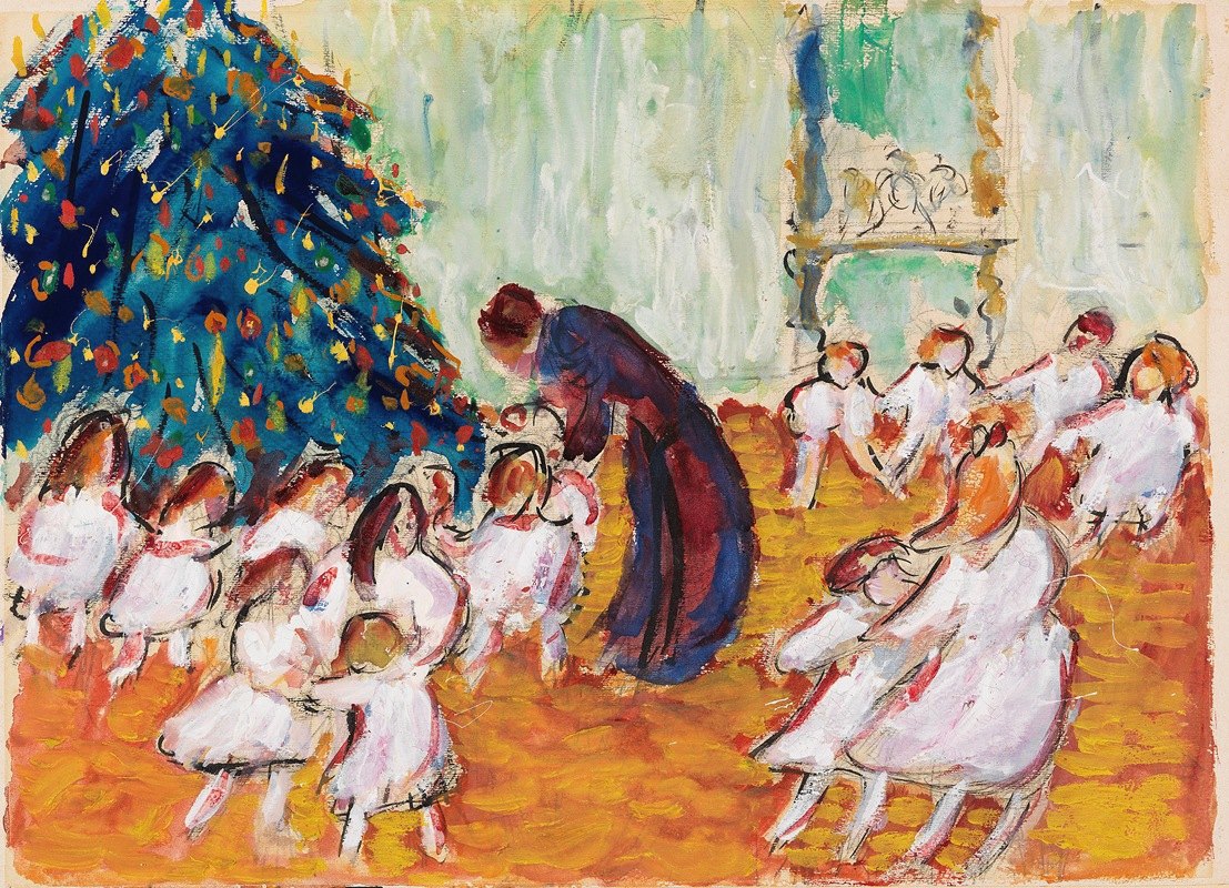 圣诞树`Weihnachtsbaum (1911) by Marianne von Werefkin