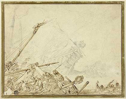 海难`Shipwreck by Cornelis De Wael