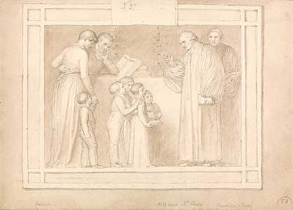 为纪念约翰·克劳维斯牧师而研究`Study for a Monument to the Reverend John Clowes (ca. 1820) by John Flaxman
