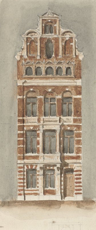 城市住宅的立面设计`Ontwerp van de gevel van een stadshuis (1886 ~ 1896) by Alexander Bleijs