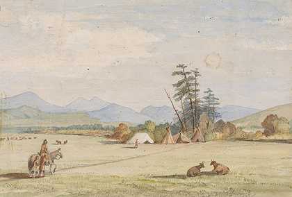 维克多营地-地狱之门朗德`Victor’s Camp – Hell Gate Ronde (1854) by John Mix Stanley