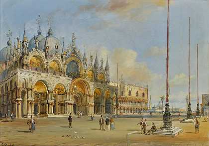 圣马可大教堂景观`A View Of The Basilica Di San Marco by Carlo Grubacs