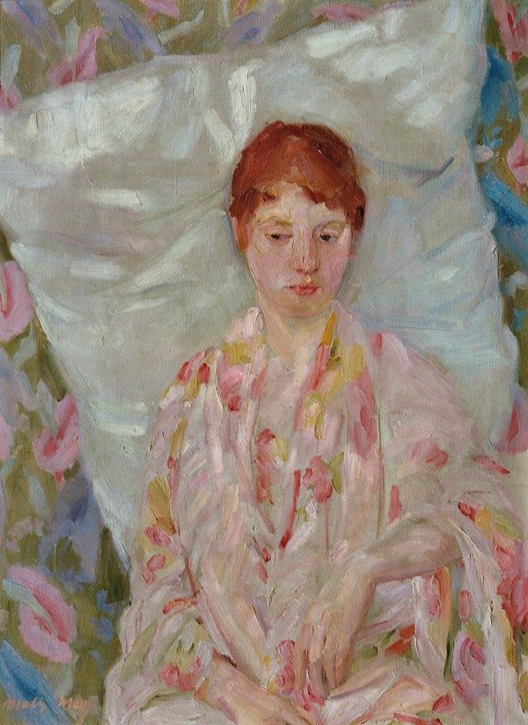 康复中的女人（宝拉·梅）`Genesende Frau (Paula May) (1920) by Matthias May