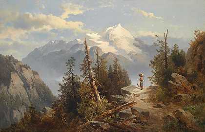 高山景观`Alpenlandschaft by Josef Thoma
