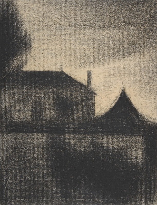 黄昏之家（拉西提）`House at Dusk (La Cité) (1881–82) by Georges Seurat