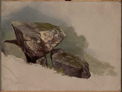 岩石研究`Study of a Rock (19th century) by Asher Brown Durand
