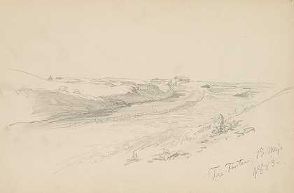 特雷方塔尼修道院全景`rozległy widok na opactwo Tre Fontane (1883) by Henryk Siemiradzki