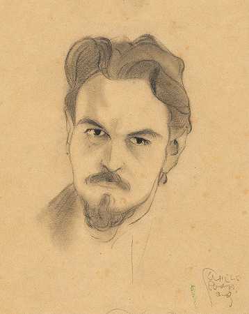安东·佩什卡肖像研究`Porträtstudie Anton Peschka (1991) by Egon Schiele