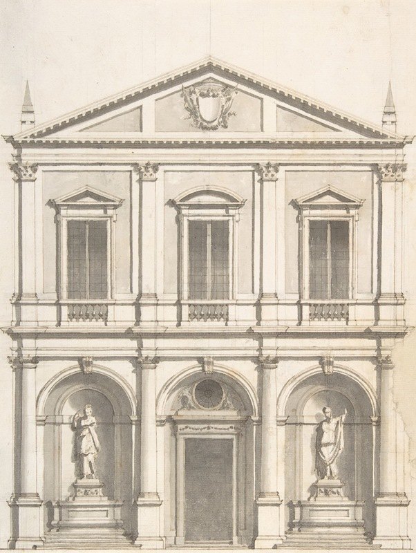 教堂立面的设计`Design for a Church Façade (1732–1816) by Giuseppe Jarmorini