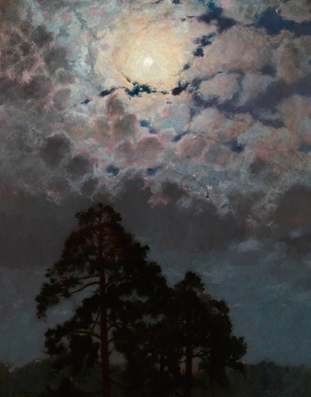 松树`Pines (1900) by Stefan Popowski