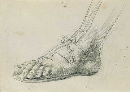 凉鞋研究鲁迪格和安吉丽卡`Sandalenstudie zu Rüdiger und Angelika (1842) by Johann Peter Krafft