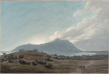 蒙特西西奥与日落`Monte Circeo at Sunset (1780s) by John Robert Cozens