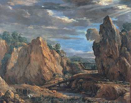 托尔法的诱惑矿`The allume mines of Tolfa by Pietro da Cortona