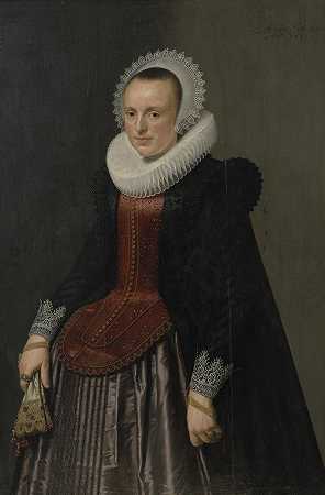 一位女士的肖像`Portrait of a Lady (1621) by Nicolaes Eliasz. Pickenoy
