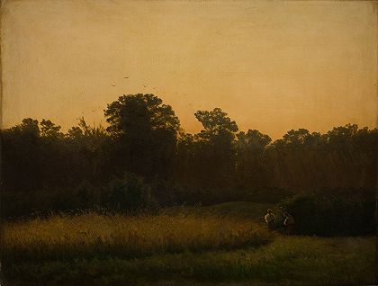 收获季节`Harvest (1873) by Nicholas Chevalier