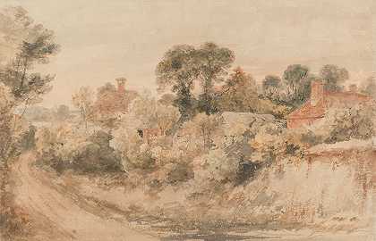 伟大的布克汉姆，萨里`Great Bookham, Surrey (1814) by Henry Edridge