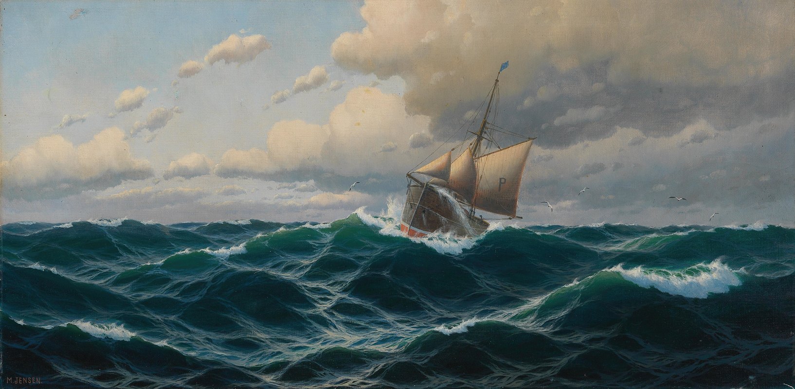 公海上的船`Schiff auf Hoher See by Max Jensen