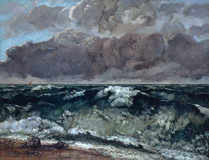 波浪`The Wave (between 1869 and 1870) by Gustave Courbet