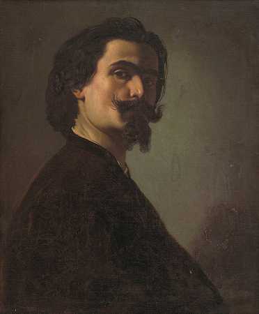 男子肖像`Portrait of a man (1858~1860) by František Klimkovič