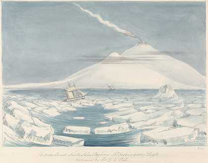 维多利亚岛南极地区埃雷巴斯山`Victoria Land South Polar Regions Mount Erebus by Charles Hamilton Smith