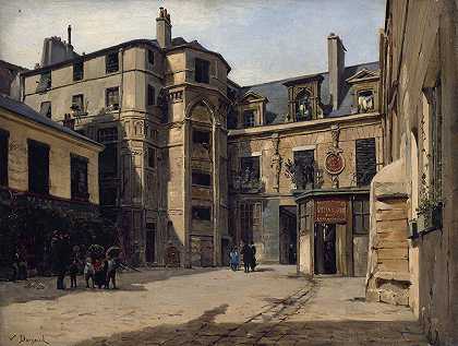 查理曼大帝大道教务长`Lhôtel du Prévôt, Passage Charlemagne (1883) by Paul-Joseph-Victor Dargaud