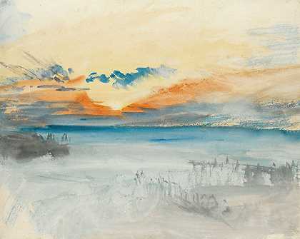 落日`Sunset Over Water by Joseph Mallord William Turner