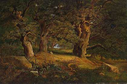 森林景观`Waldlandschaft by Alois Kirnig