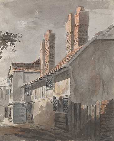 带烟囱的建筑物景观`View of a Building with Chimneys by James Miller