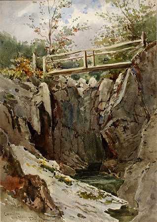 威尔士中部柯米隆`Curmillon, Mid~Wales (1884) by Peter Toft