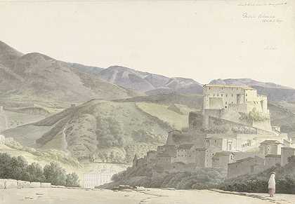 苏比亚科附近的意大利景观`Italiaans landschap bij Subiaco (1787 ~ 1847) by Josephus Augustus Knip