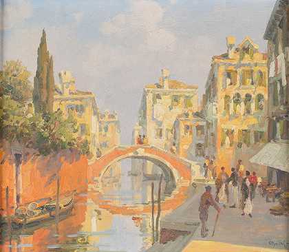 威尼斯运河`Canal in Venice by Roberto Iras Baldessari