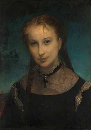 蒙福特伯爵夫人肖像`Portrait de la comtesse de Monfort (1850) by Gustave Ricard