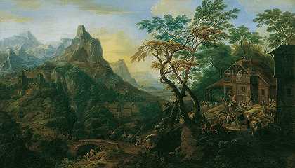 山地景观`Gebirgslandschaft by Josef Orient