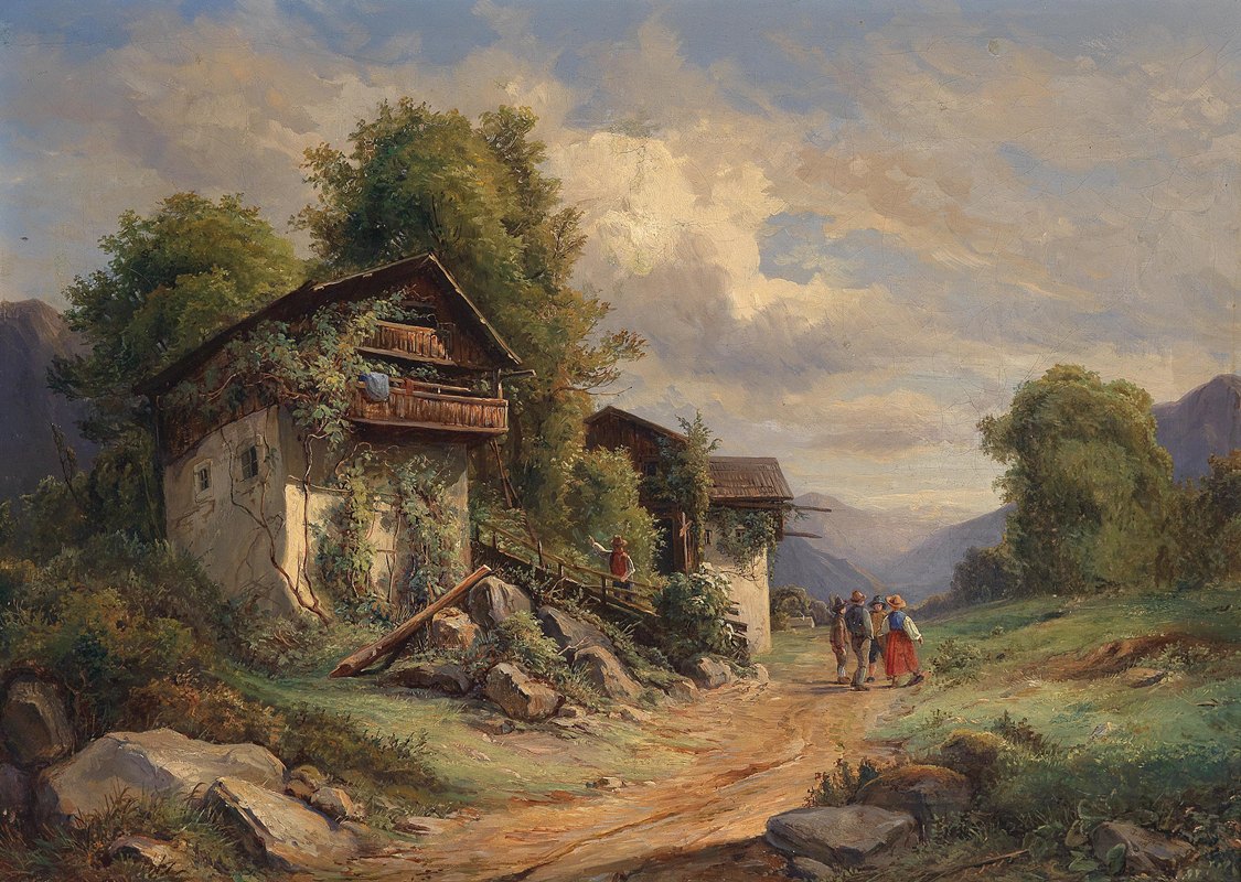乡村牧歌`Ländliche Idylle (1852) by Josef Höger