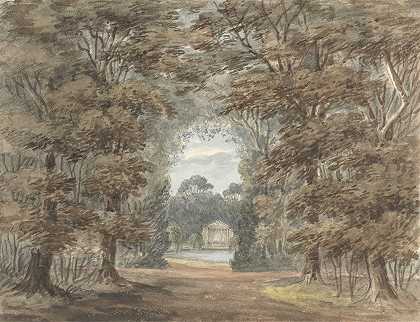 万斯特德格罗夫花园神庙`Garden Temple, Wanstead Grove (1824 to 1832) by Anne Rushout