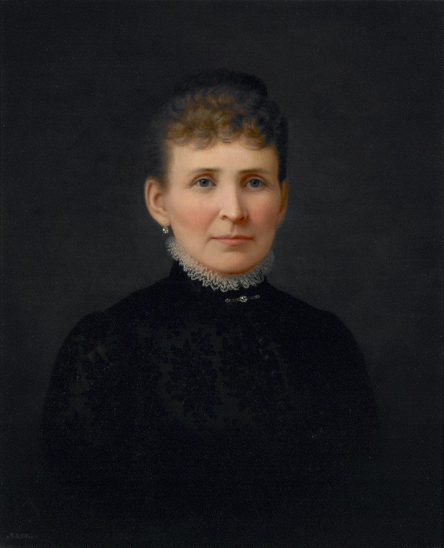 女人的肖像`Portrait of a Woman (c.1886) by Hannah Brown Skeele