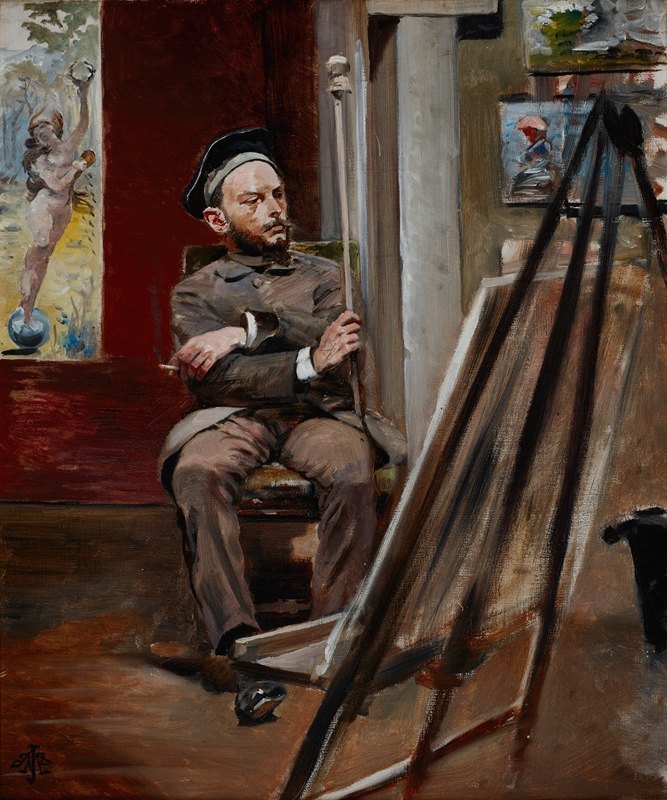 斯坦尼斯·奥托多斯肖像`Portrait of Stanisław Tondos (circa 1902) by Jacek Malczewski