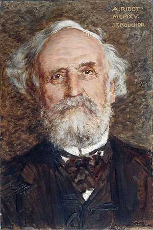 肖像阿尔伯特·里博特（1842-1923），政治家。`Portrait dAlbert Ribot (1842~1923), homme politique. (1915) by Joseph Félix Bouchor