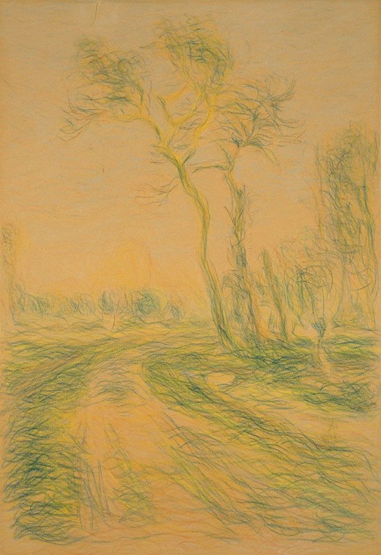 绿树成荫`Landscape with Trees (1880~85) by Alfred Sisley
