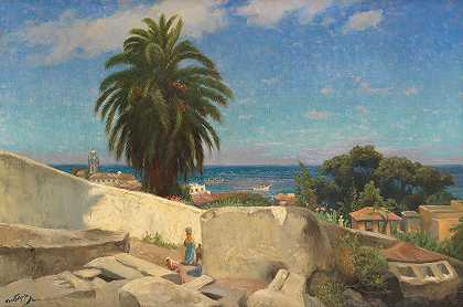 特内里费奥罗塔瓦港俯瞰图`Blick über Puerto Orotava, Tenerife (1924) by Hans Bohrdt
