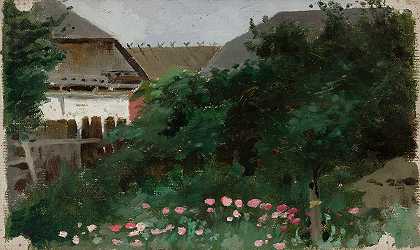 普泽克花园别墅`Cottage in the garden in Przełęk (1909) by Zdzisław Jasiński