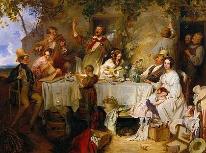 酒，女人和歌`Wein, Weib und Gesang (1839) by Josef Danhauser